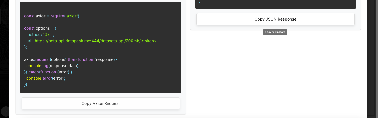 Copying Request & Response Code