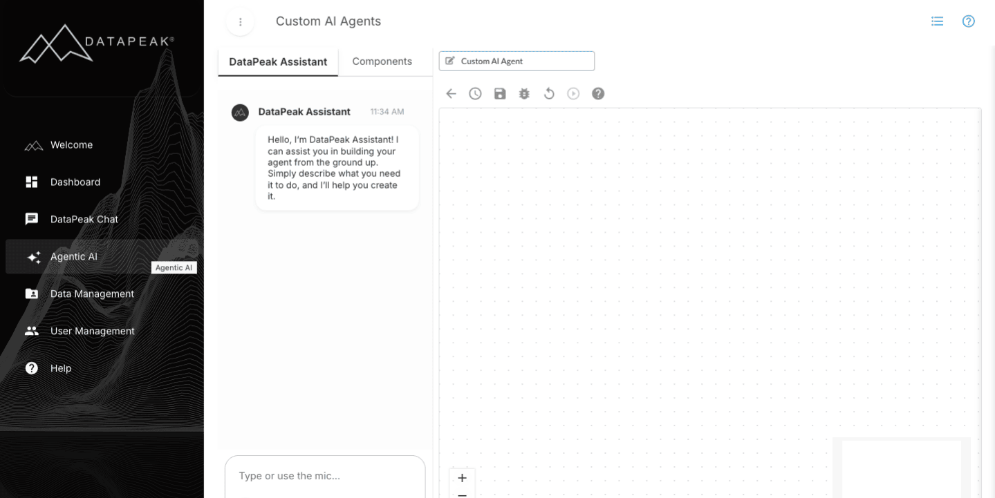 Create a new Custom Agent through the Agentic AI page