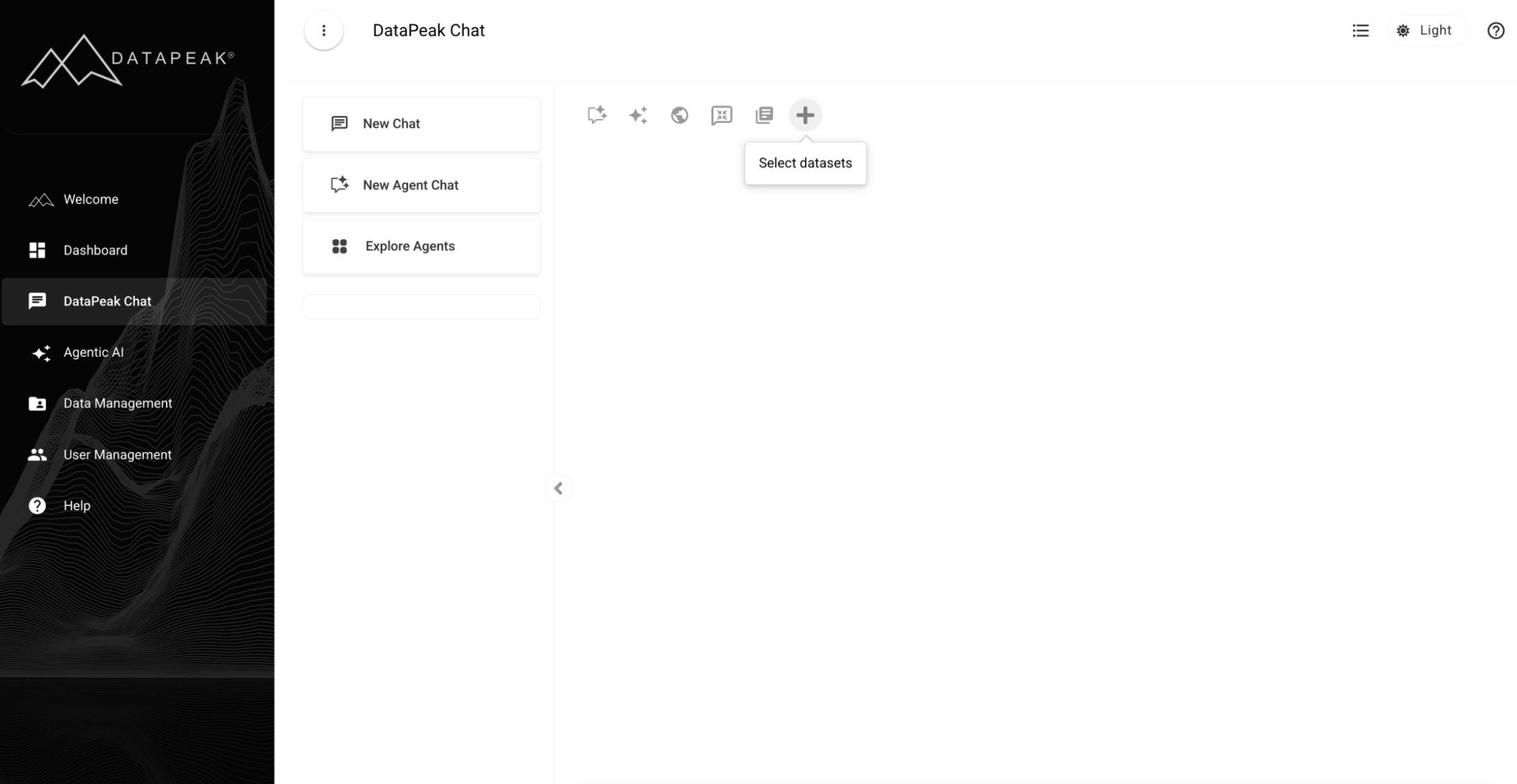 Upload Datasets Through DataPeak Chat