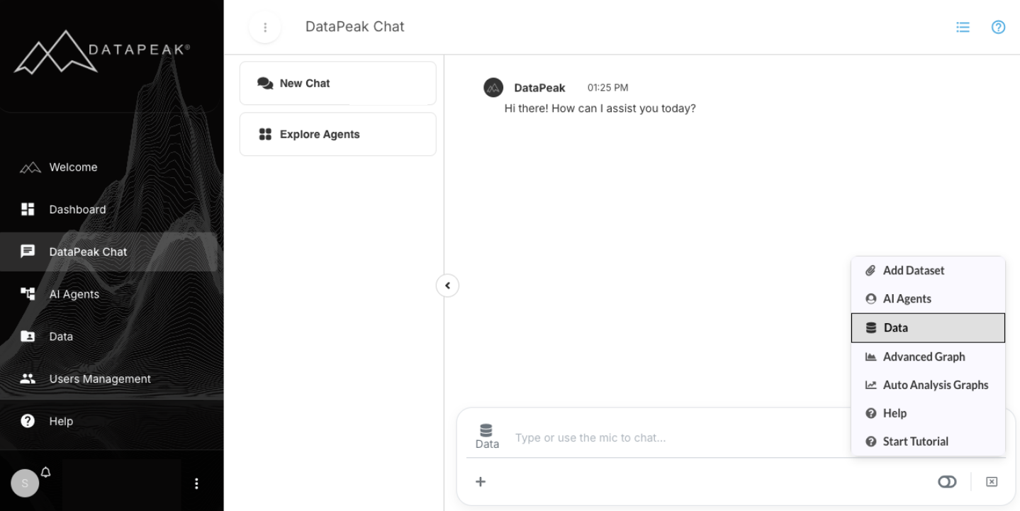 Upload Through DataPeak Chat