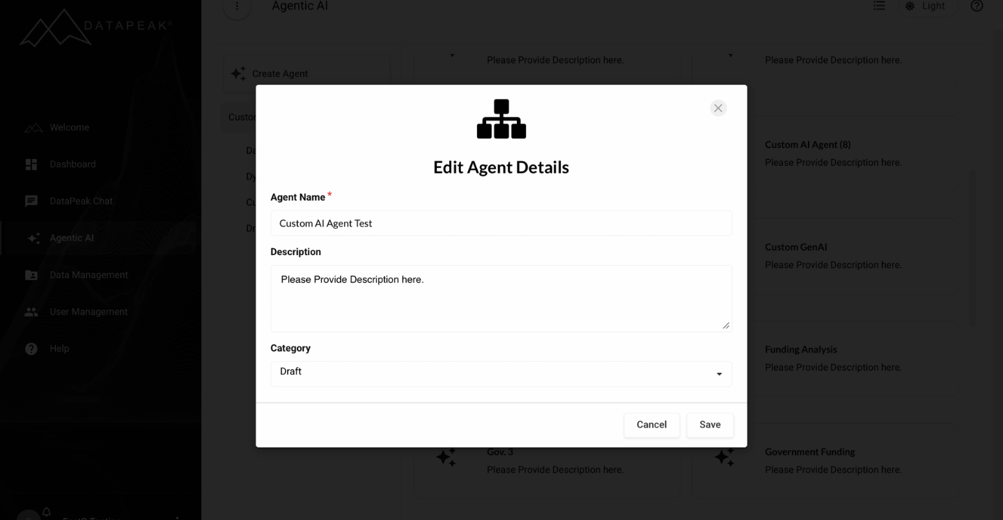 Using, Editing, or Publishing a Custom Agent