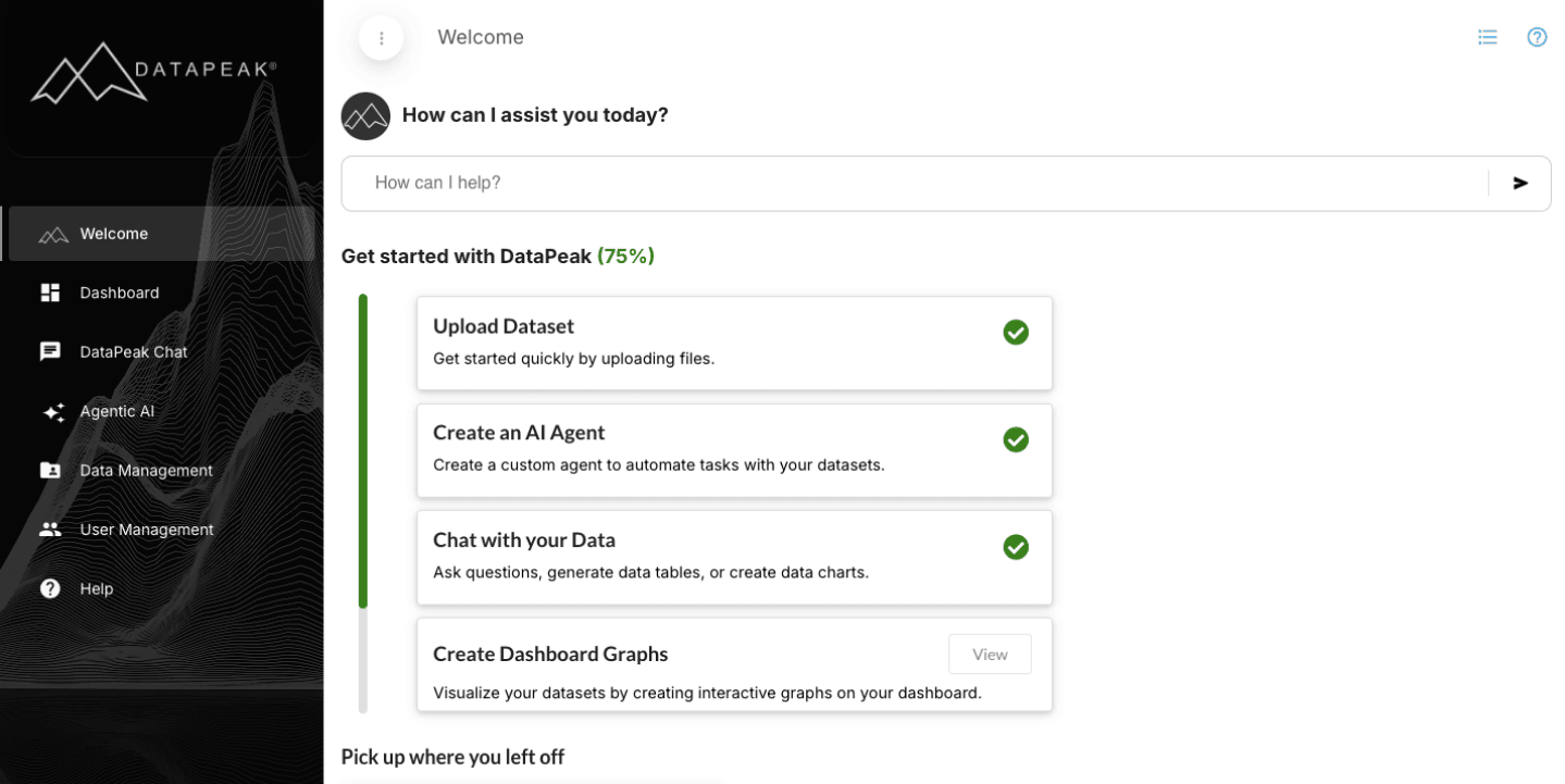 Upload from the Welcome Page