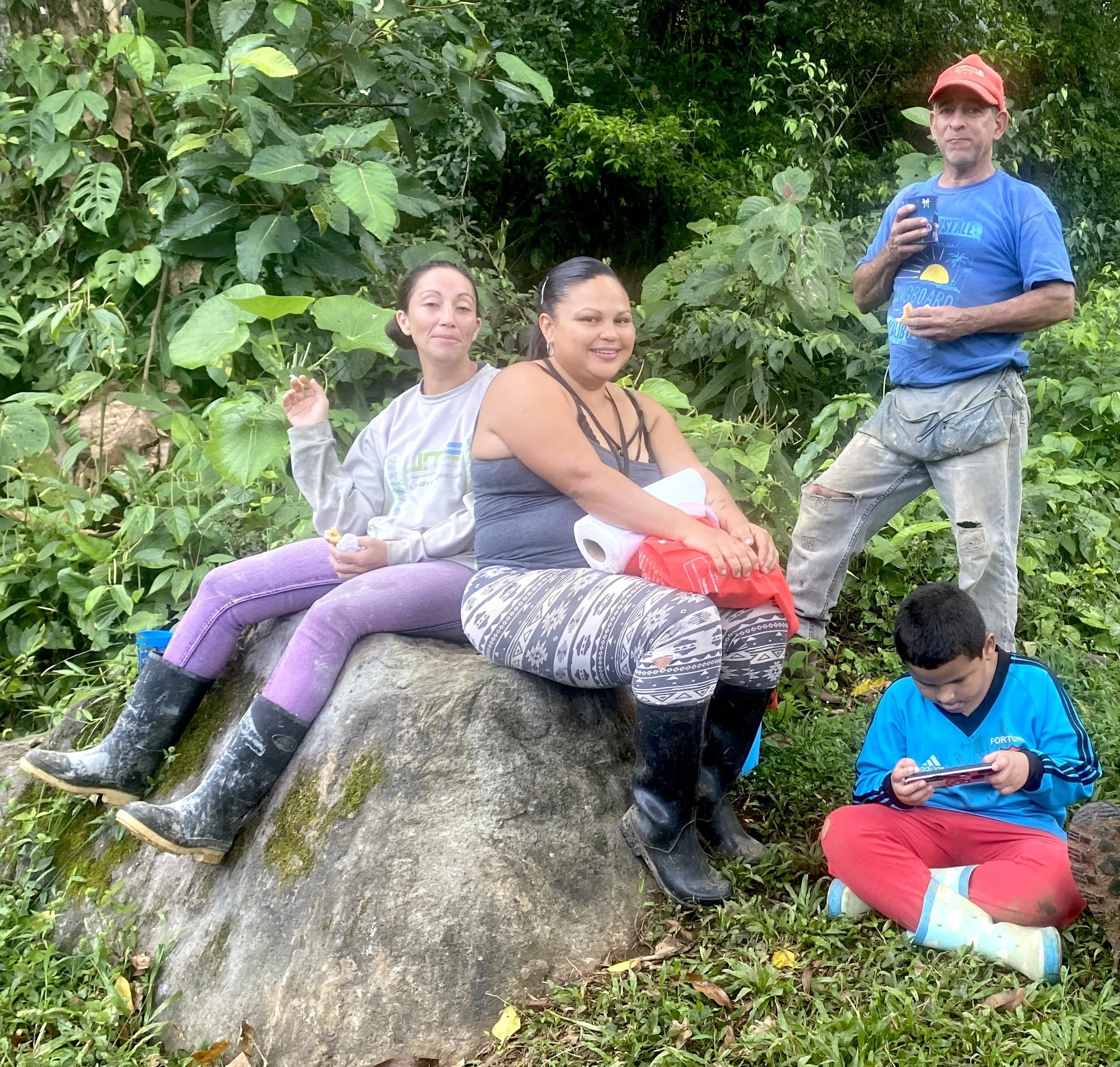 Friends enjoying some time after lunch at Rancho Garza in Costa Rica.