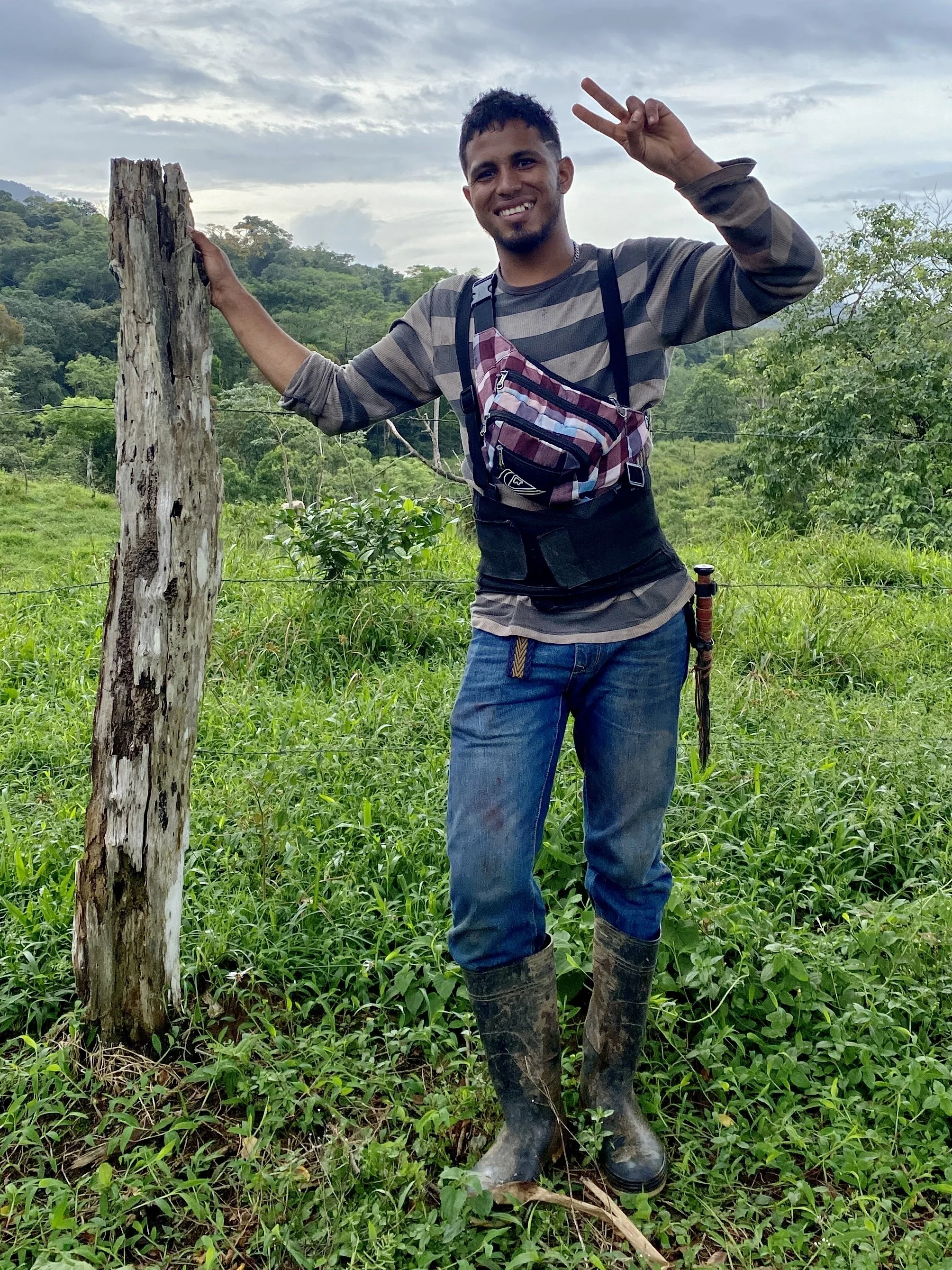 Byron in the upper pastures of Rancho Garza in Costa Rica.