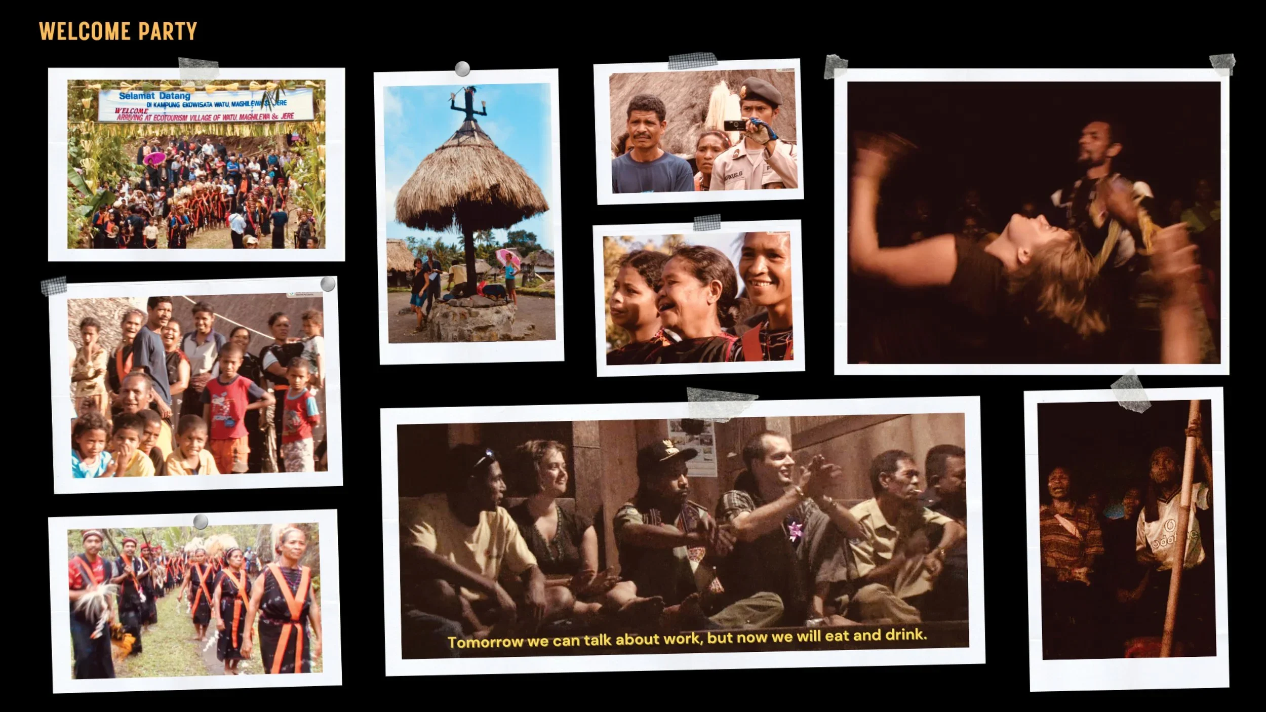 Collection of photos from Maghilewa village Welcome Party in 2009 for Ngada Water Association and Malcolm Wyer water project.