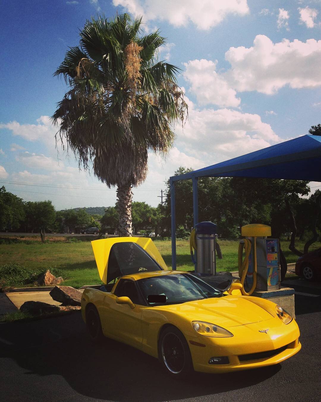 What a Beautiful Way to Spend a Saturday... #bulverdecarwash #beautiful #saturday #july4thweekend  #corvette  #clean  #sparkling #gorgeous #carwash #cleancar
