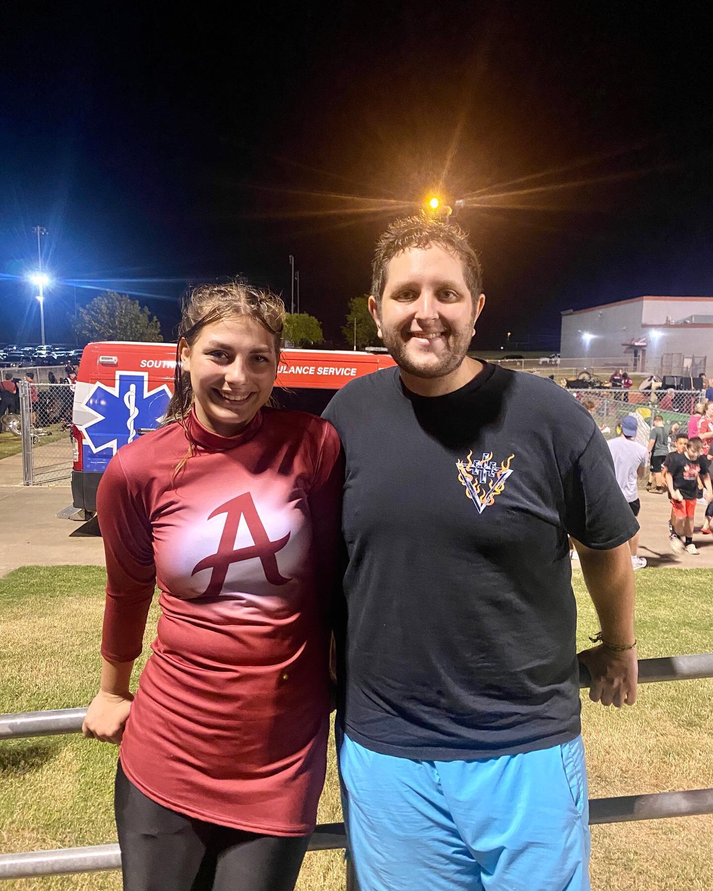 Came out to support our very own @megann.2468 for Ardmore High Color Guard and also managed to catch Will L. performing in the Ardmore Middle School / @ardmorebands combined band. Scroll over to #4 for an awesome video!

1: Megan and John
2: Combined