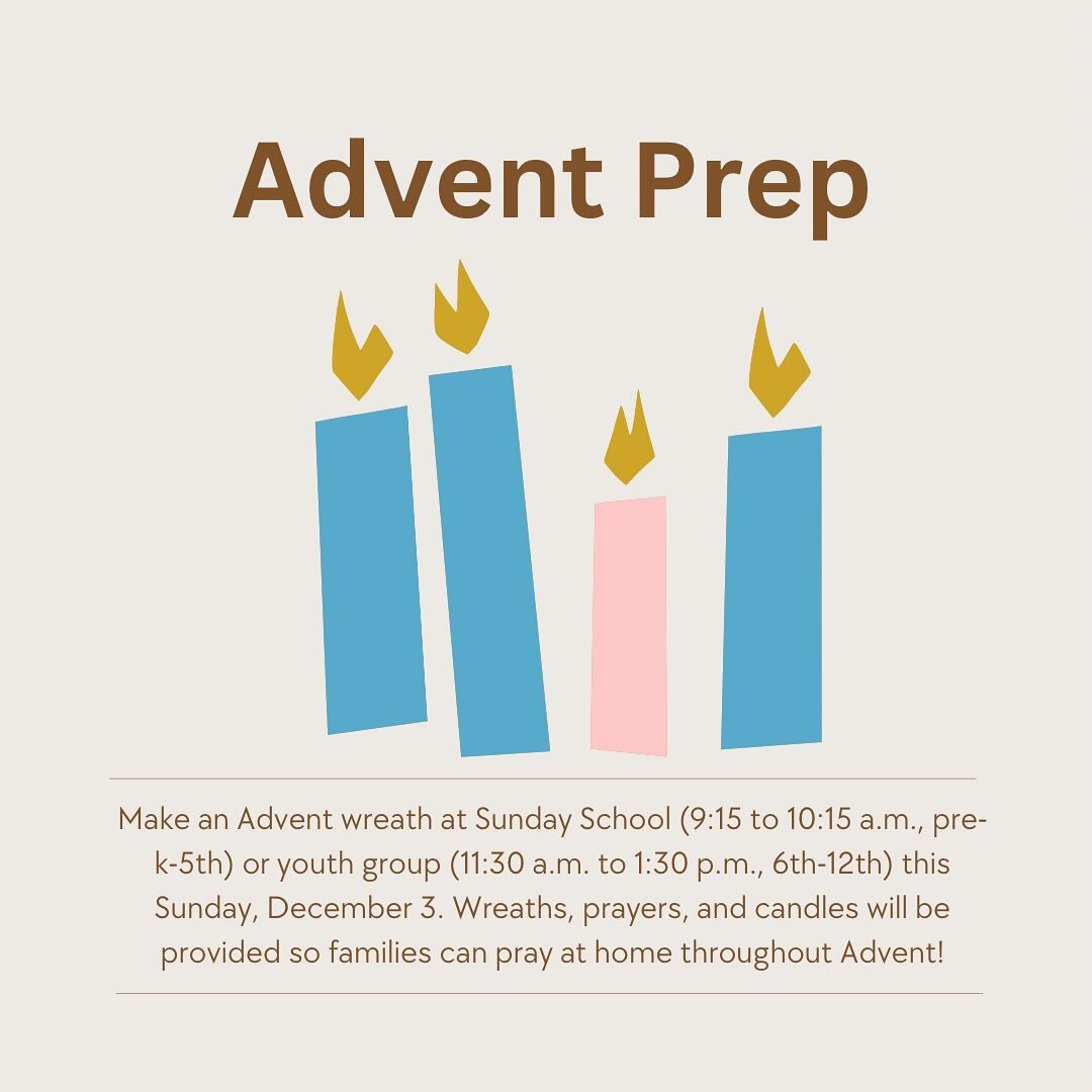 We&rsquo;re making Advent wreaths at Youth Group tomorrow! This is one of the best crafts of the year. See y&rsquo;all after church!