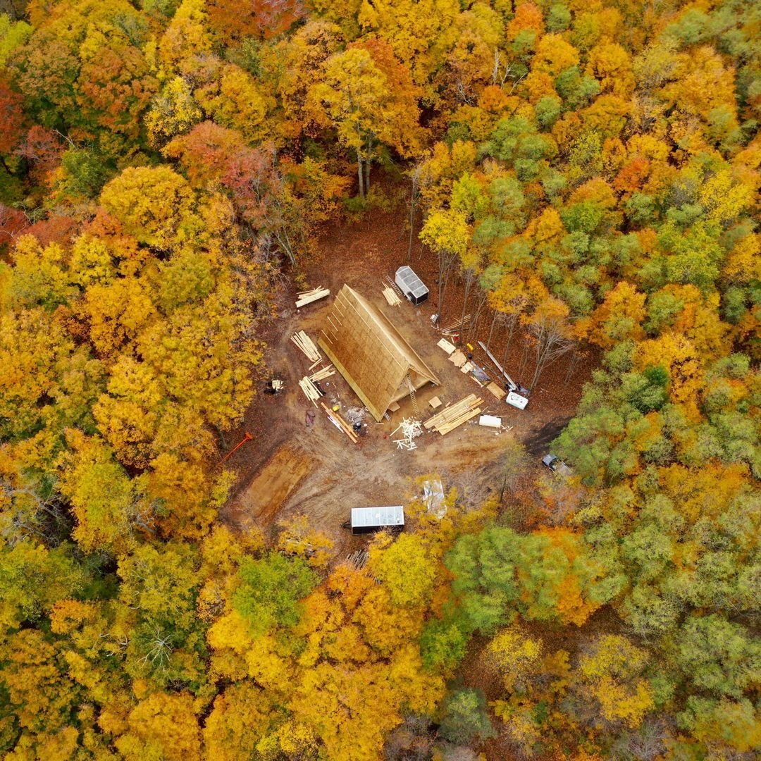 a-frames ❤️ #beaghaus #alwayscustom #aframe #upnorth #puremichigan #fallcolors #housesoffall