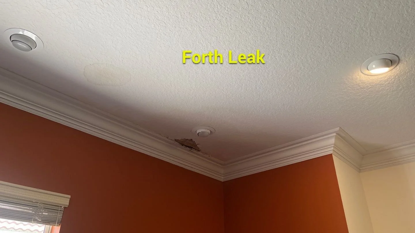 KITCHEN LEAK view of CIElING Facing NORTH block wall.JPEG