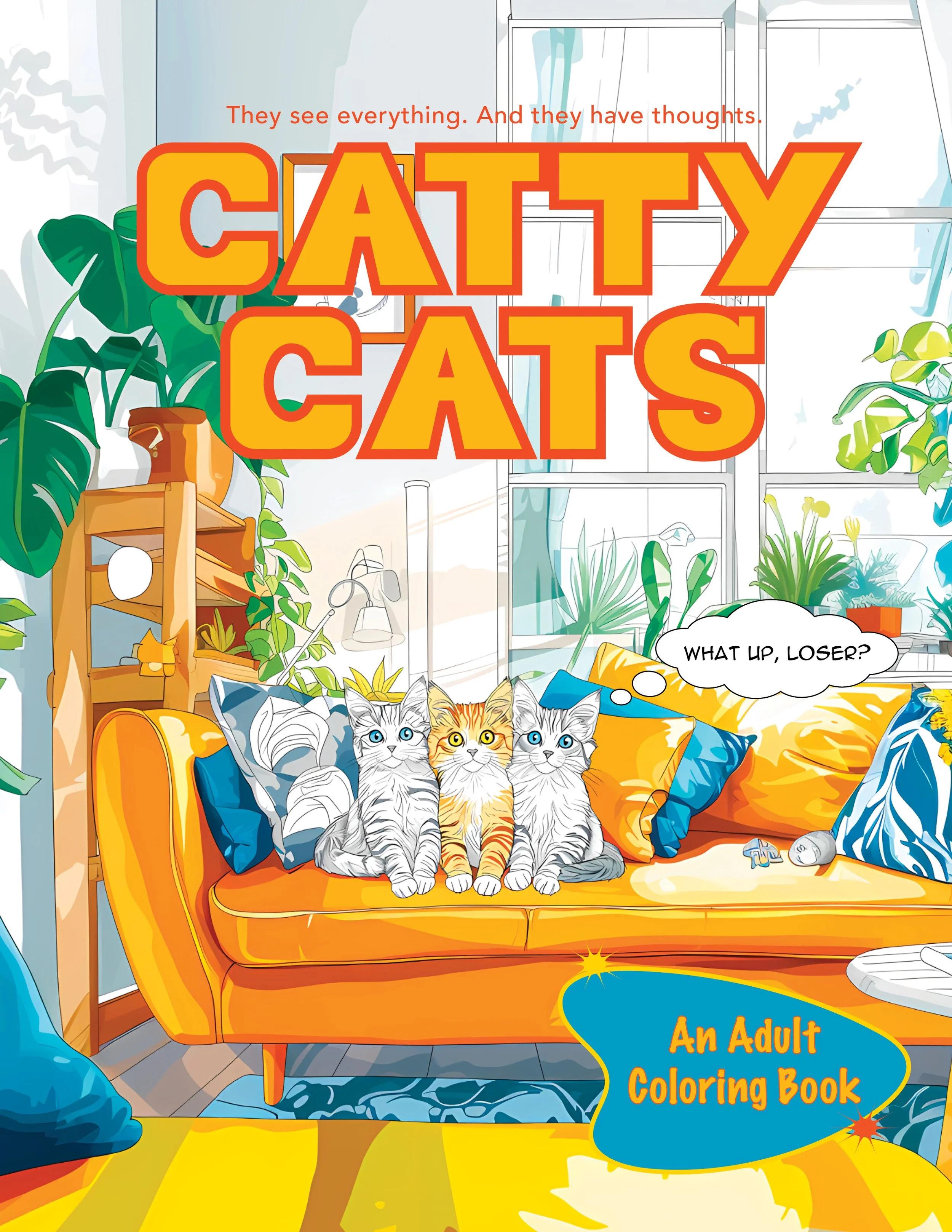Joe Nelms Freelance Writer ACD Creative Director – Catty Cats Adult Coloring Book Cover