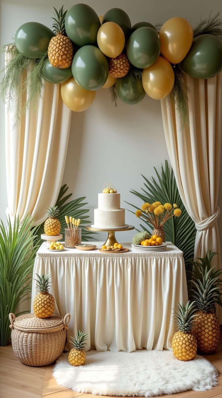Pineapple-themed baby shower setup with a boho-inspired aesthetic.jpg