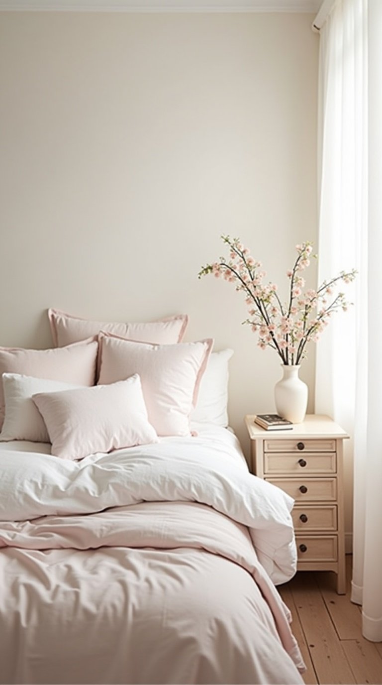 romantic spring bedroom mood board