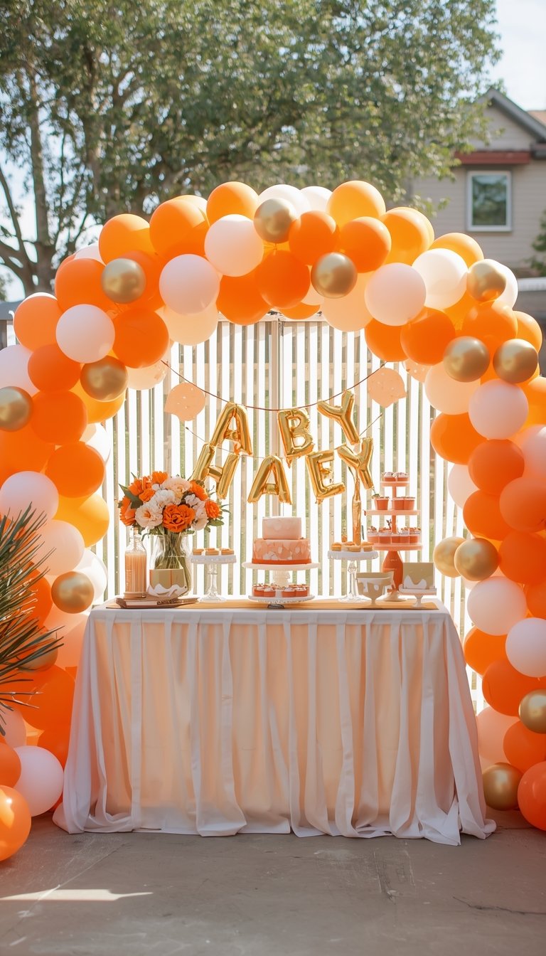 Little Cutie Orange-themed baby shower decorations