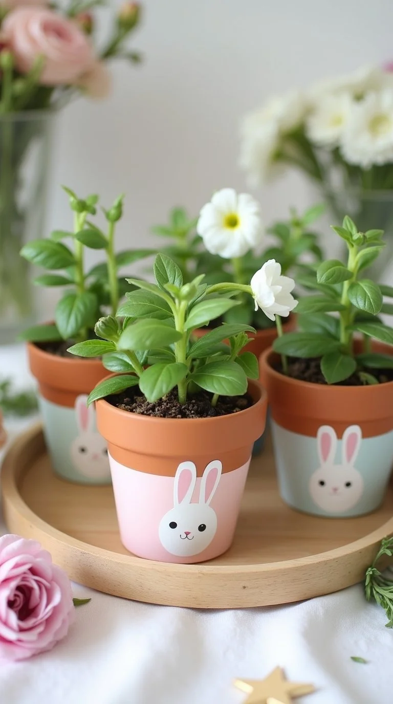 Bunny and Blooms baby shower favor display