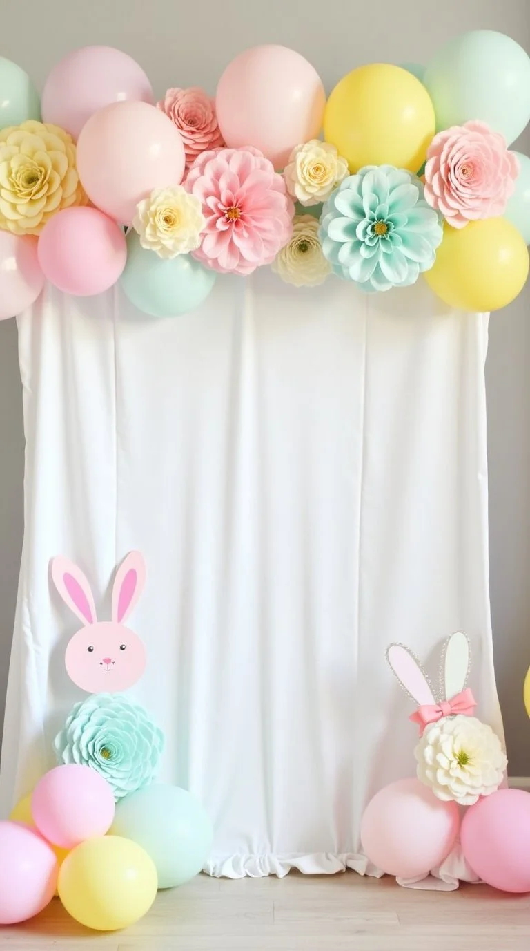 budget-friendly bunny-themed baby shower photo booth backdrop