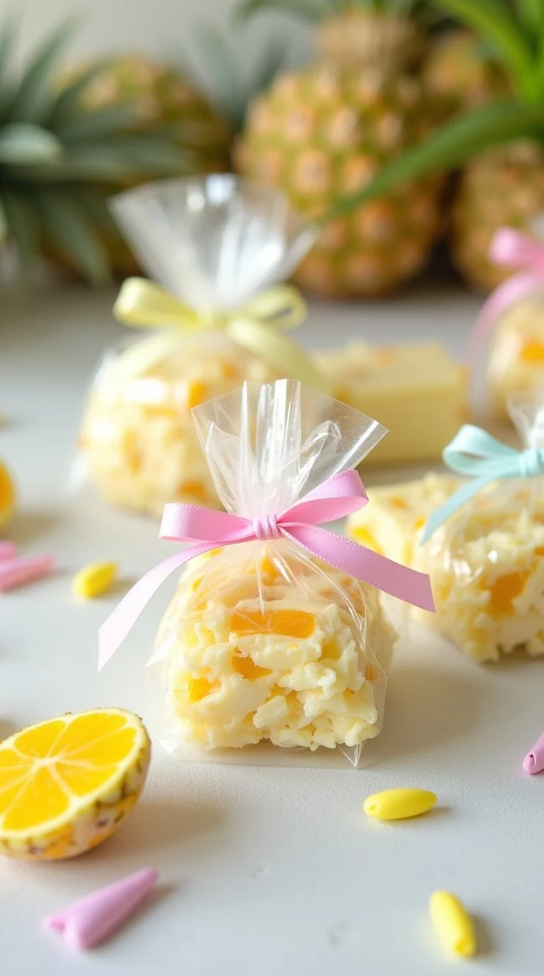 Pineapple-themed baby shower edible favors