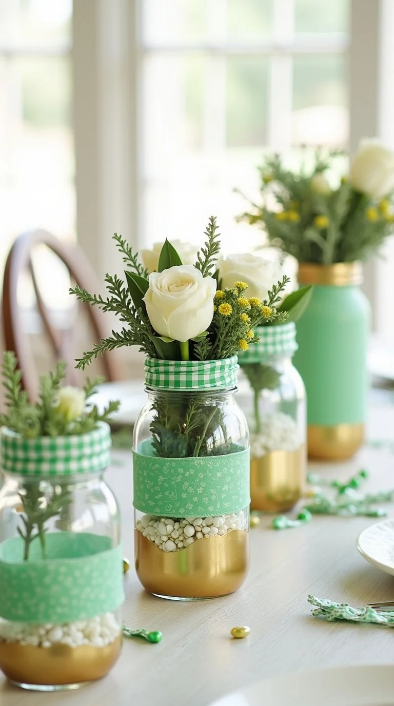 DIY St. Patrick’s Day baby shower centerpiece display