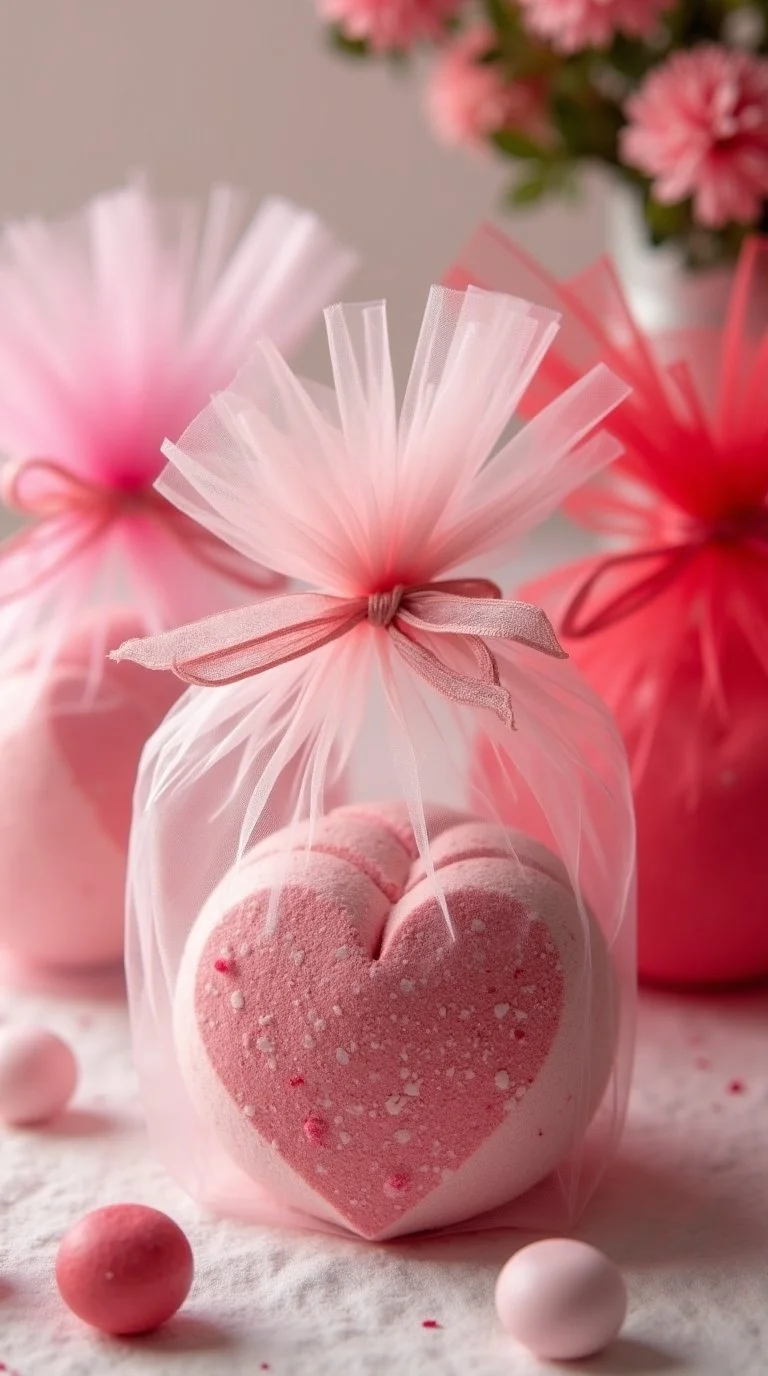 Valentine's Day baby shower favor table