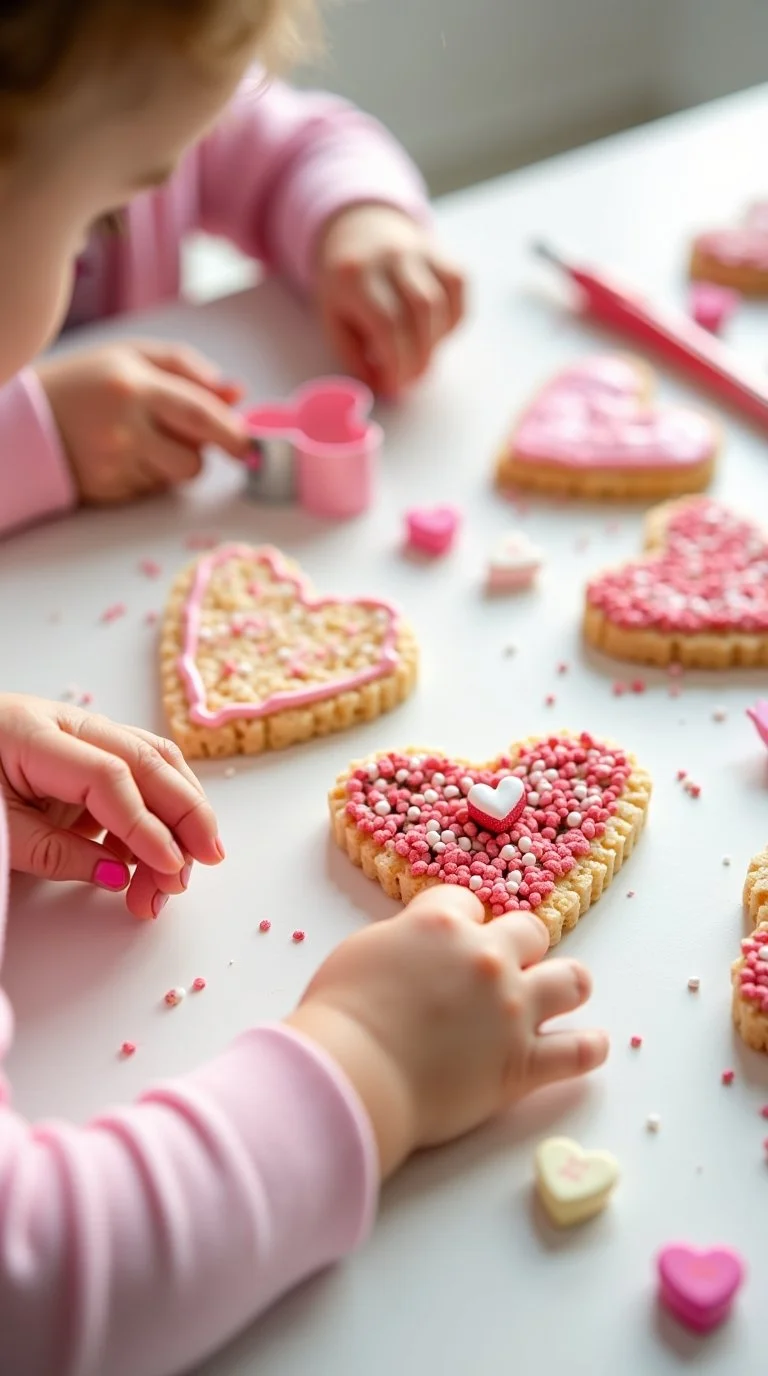Valentine’s Day edible craft scene for toddlers