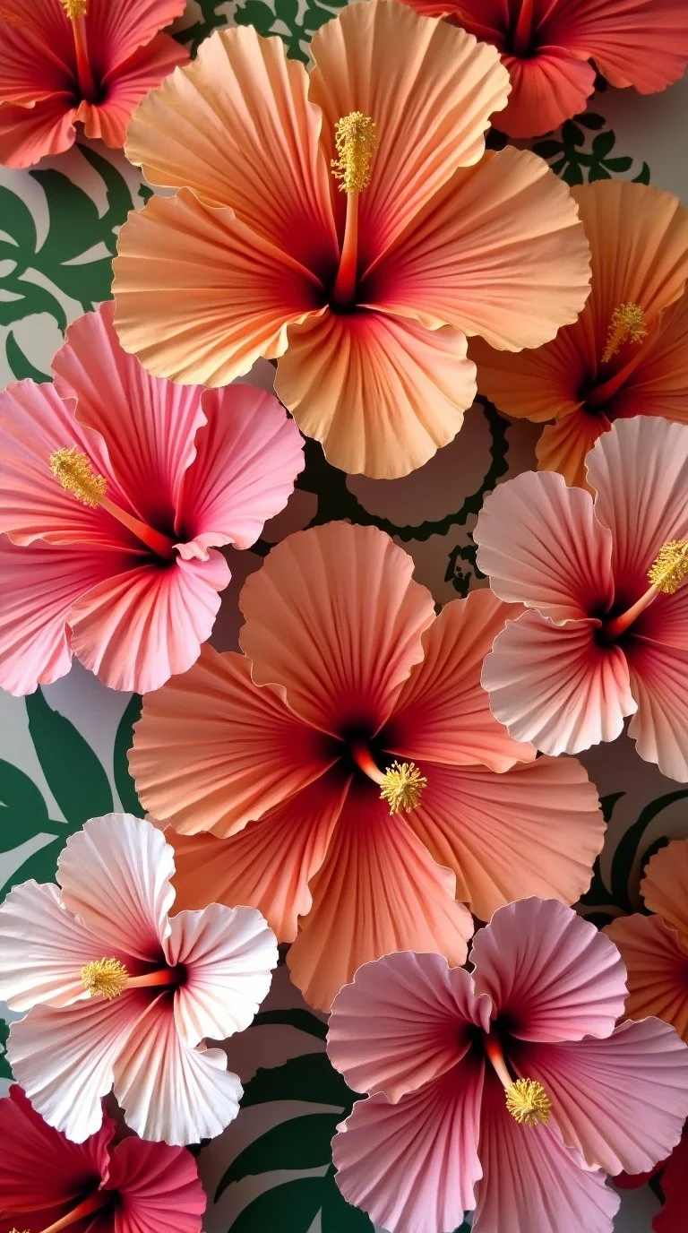 giant paper hibiscus flower wall backdrop for events