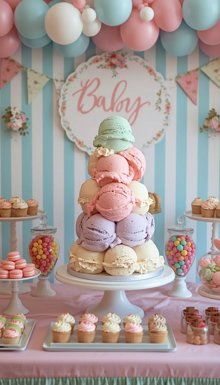 Ice Cream Social baby shower dessert