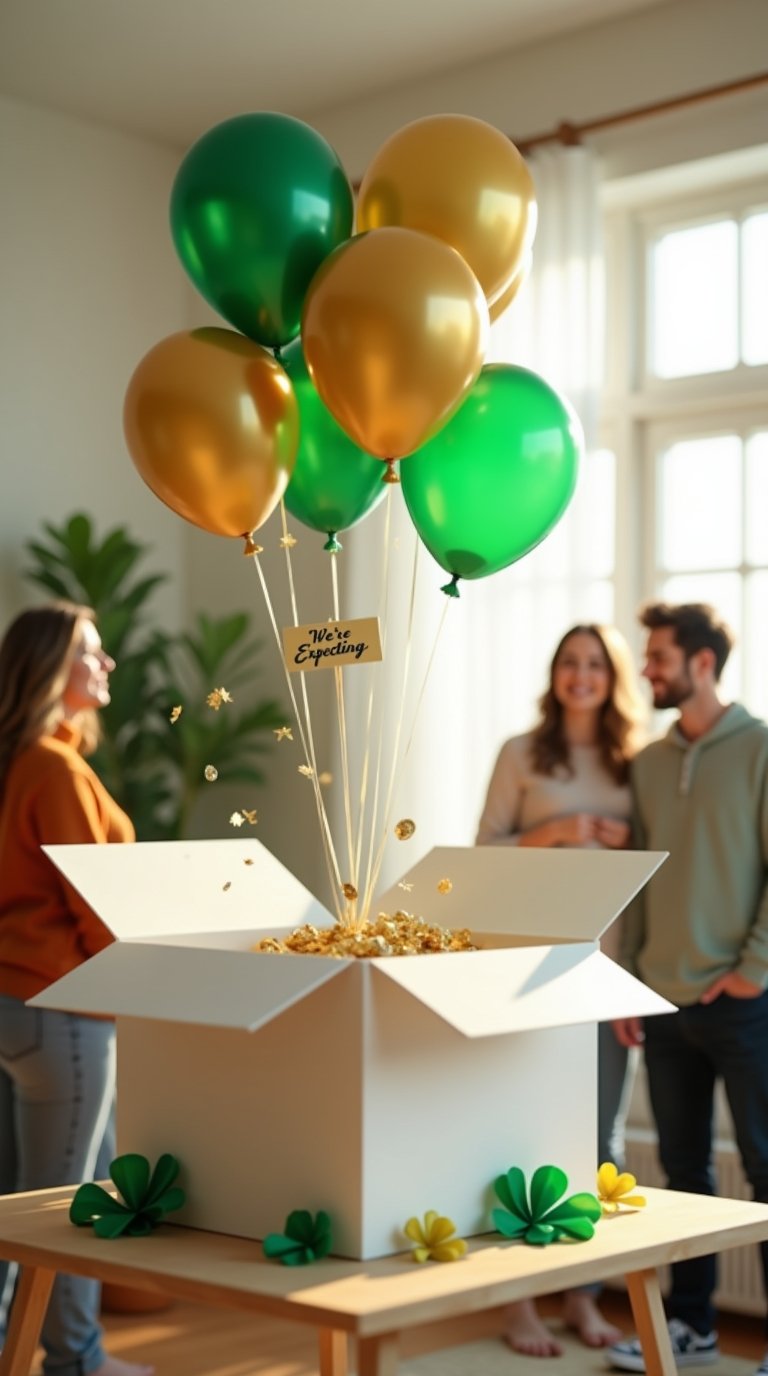 St. Patrick’s Day pregnancy announcement scene