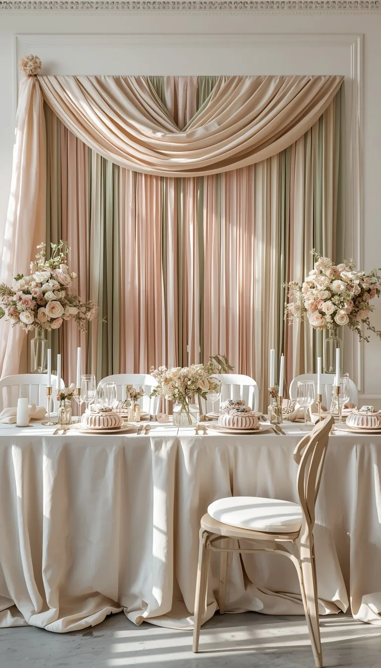Modern pastel baby shower setup