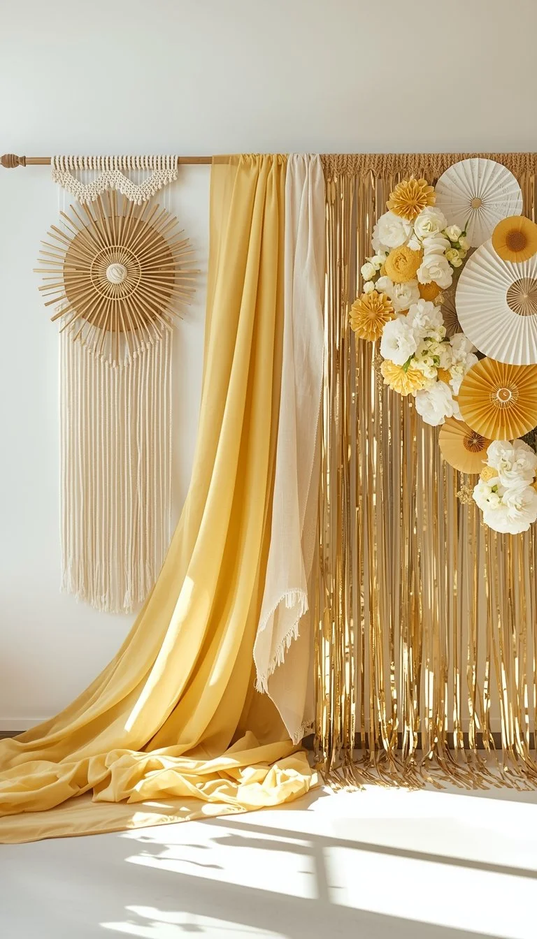 A “Little Ray of Sunshine” baby shower backdrop