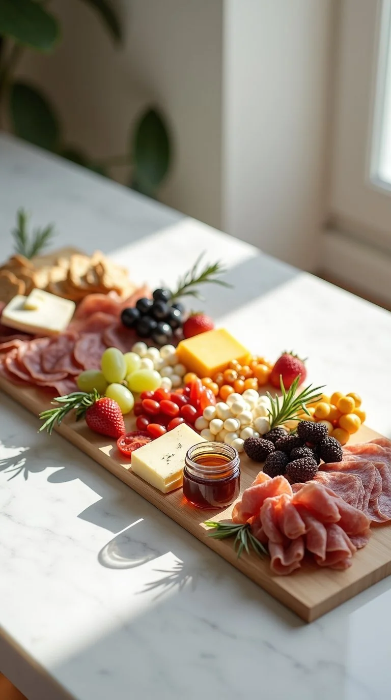 minimalist baby shower food setup