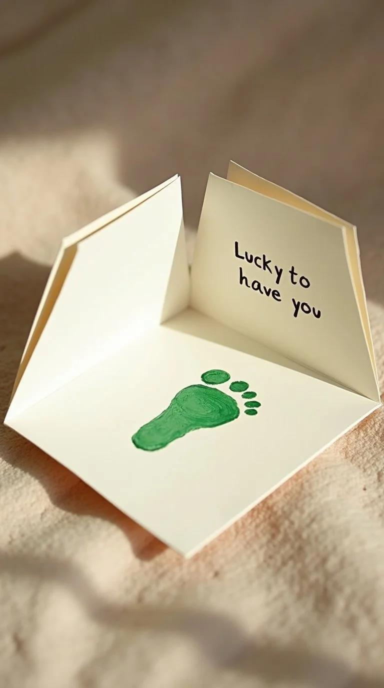 baby footprint gift craft designed for family keepsakes