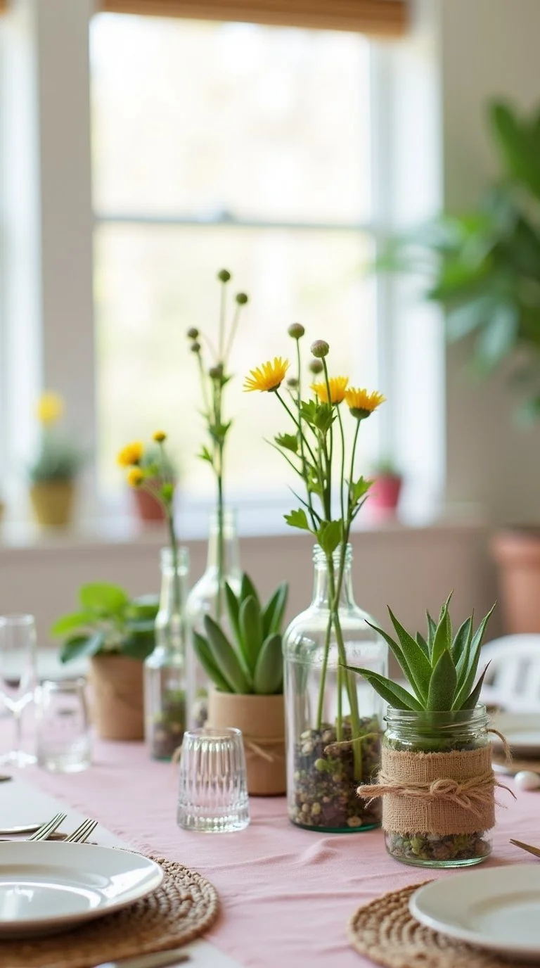 Hello Spring” baby shower setup with simple, charming spring decorations