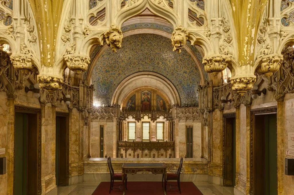 Interior of the iconic Woolworth Building.