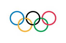The Olympic rings logo with five interlinked rings in blue, yellow, black, green, and red on a white background.