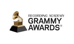 Grammy Awards logo featuring a gold gramophone and the text 'Recording Academy Grammy Awards'.