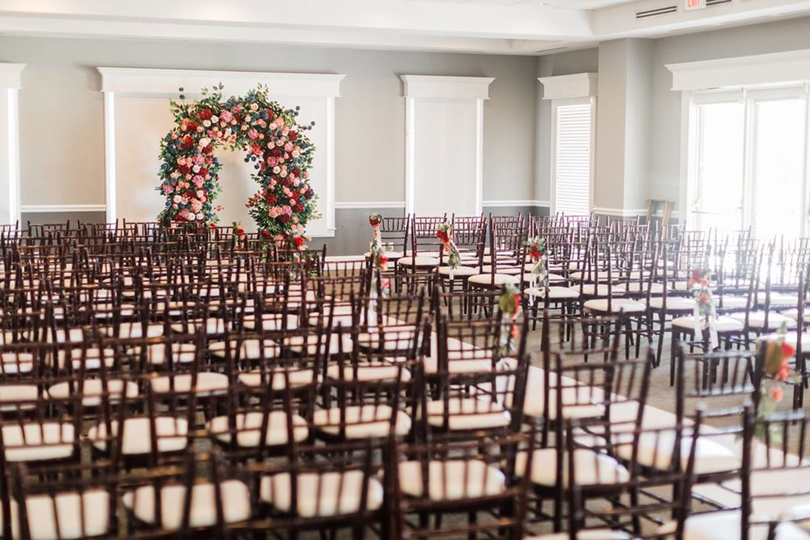 Ceremony space with chiavari chairs