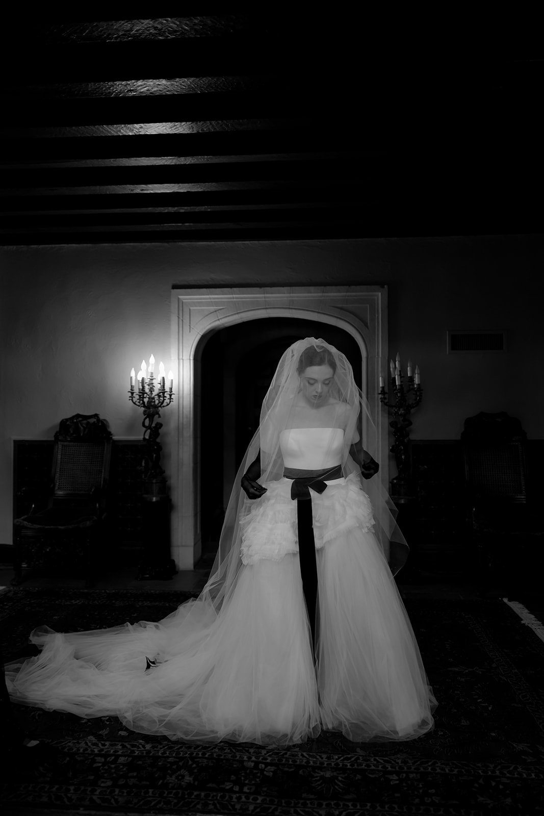 Bride prepares to walk down the aisle