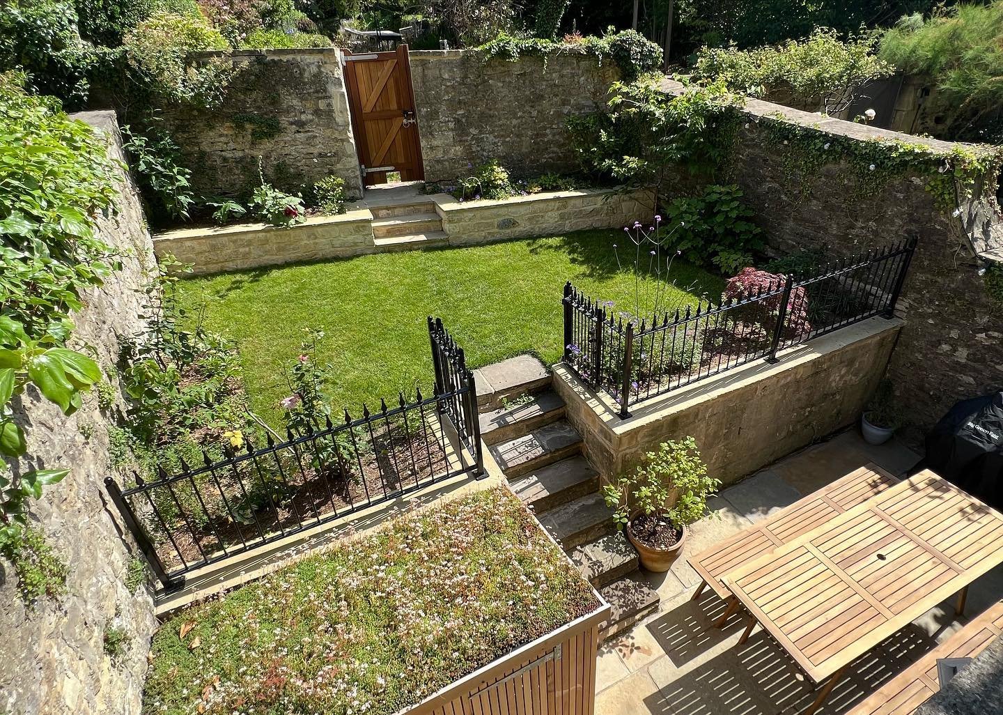 Recently finished terraced garden in Lansdown. A lot to pack in to a small space with lots of constraints but pleased with the finish. Swipe for some before and after action. (Designed for and built by CLD)