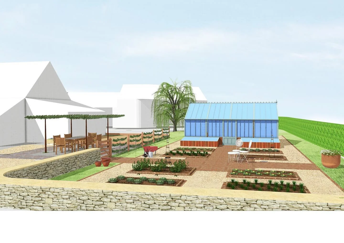 Sneak peak at a current project of ours in Laverton. As part of a Barn renovation and full landscape redesign we have been commissioned to help the new owners create a landscape that can grow over time. This area is dedicated to a large kitchen garde