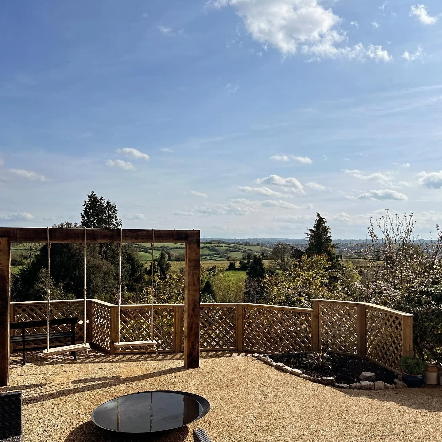 Update on this quiet corner of a garden in Timsbury designed last summer.  The bones are now in to enable the homeowners to add the plants and finishing touches so they can finally make use of the space and enjoy the evening sun and spectacular views