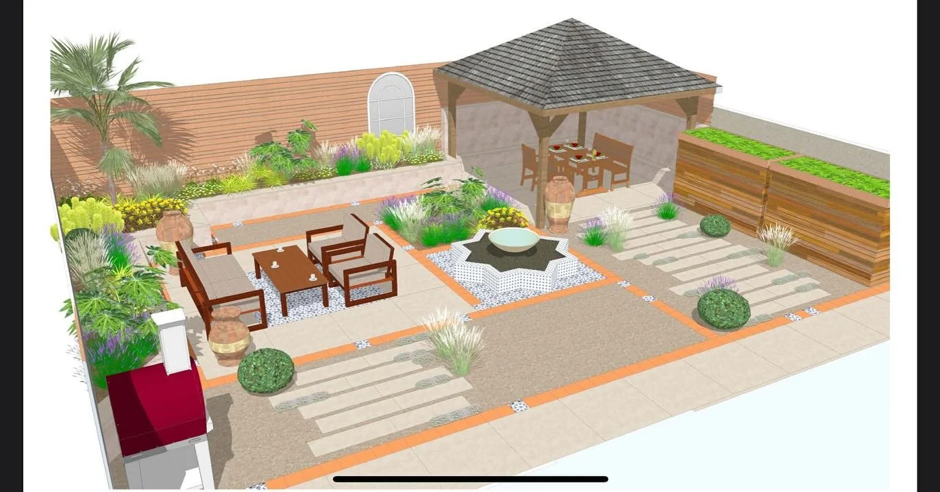 One of our most recent designs turning into a reality is this Moroccan Courtyard Garden in Cardiff. We were brought onboard to help transform this dark and unused into a family friendly taste of home. Full of colour and interesting material this was 