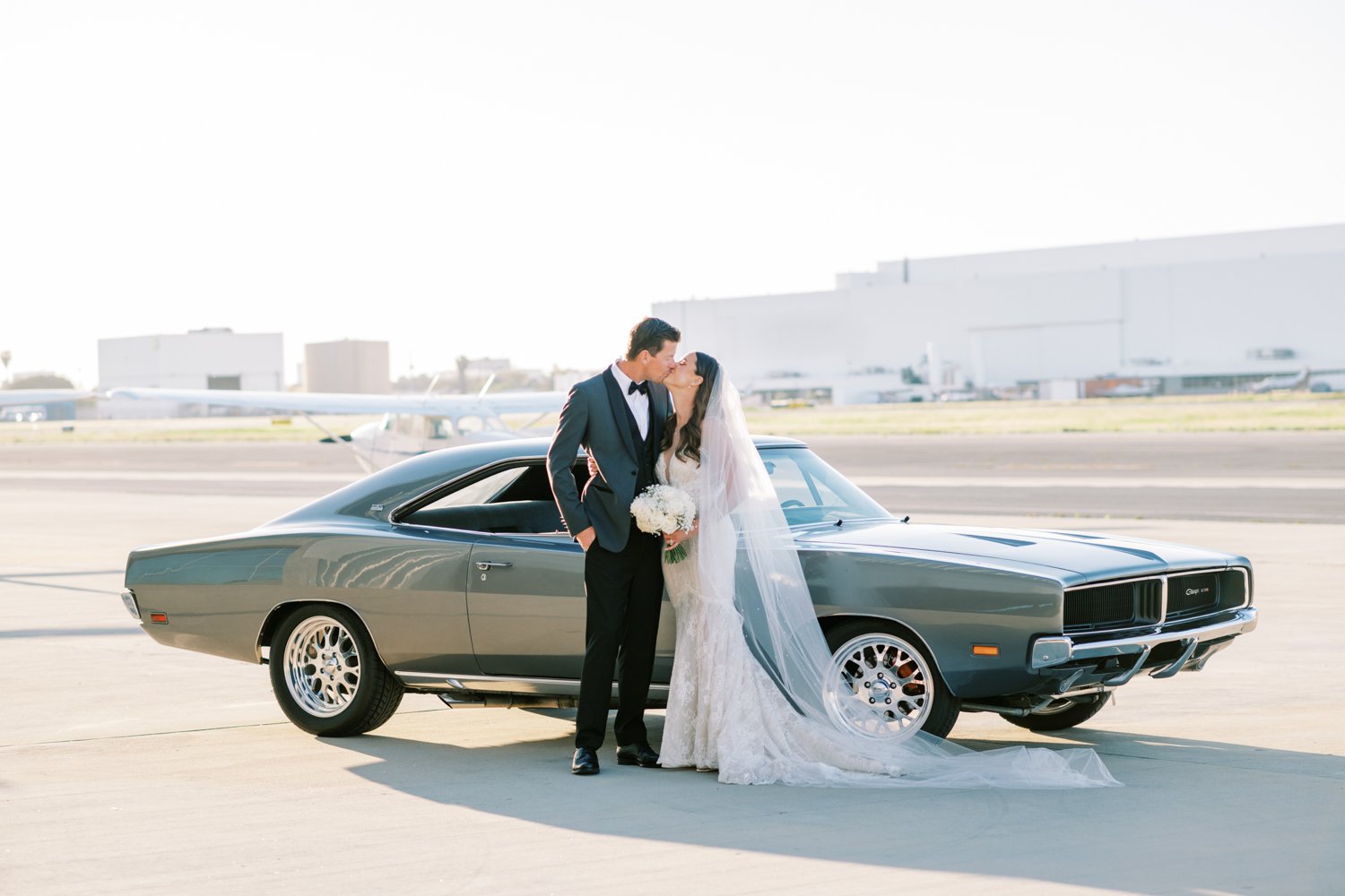 Wedding at the Modern Long Beach- dodge charger