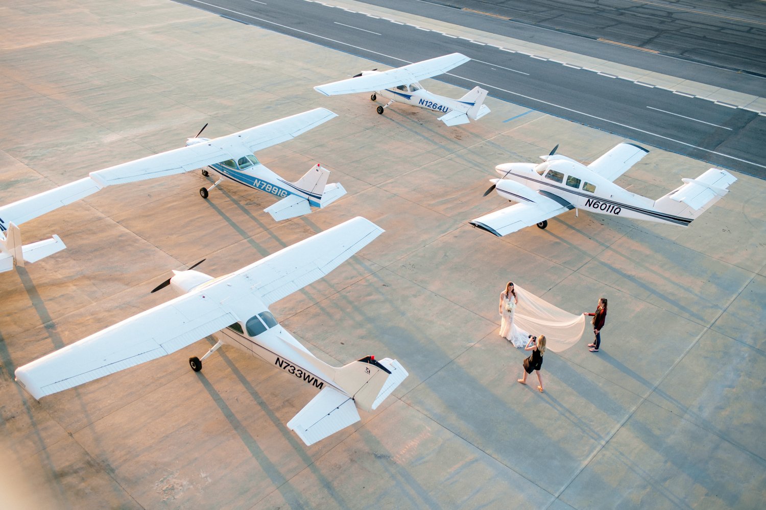 Wedding at the Modern- Long Beach- airplane runway