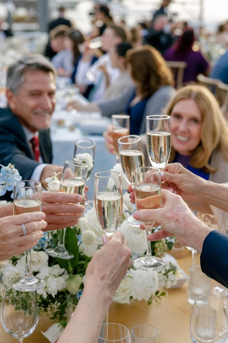 Guests cheers at the Ranch Laguna Beach Wedding.