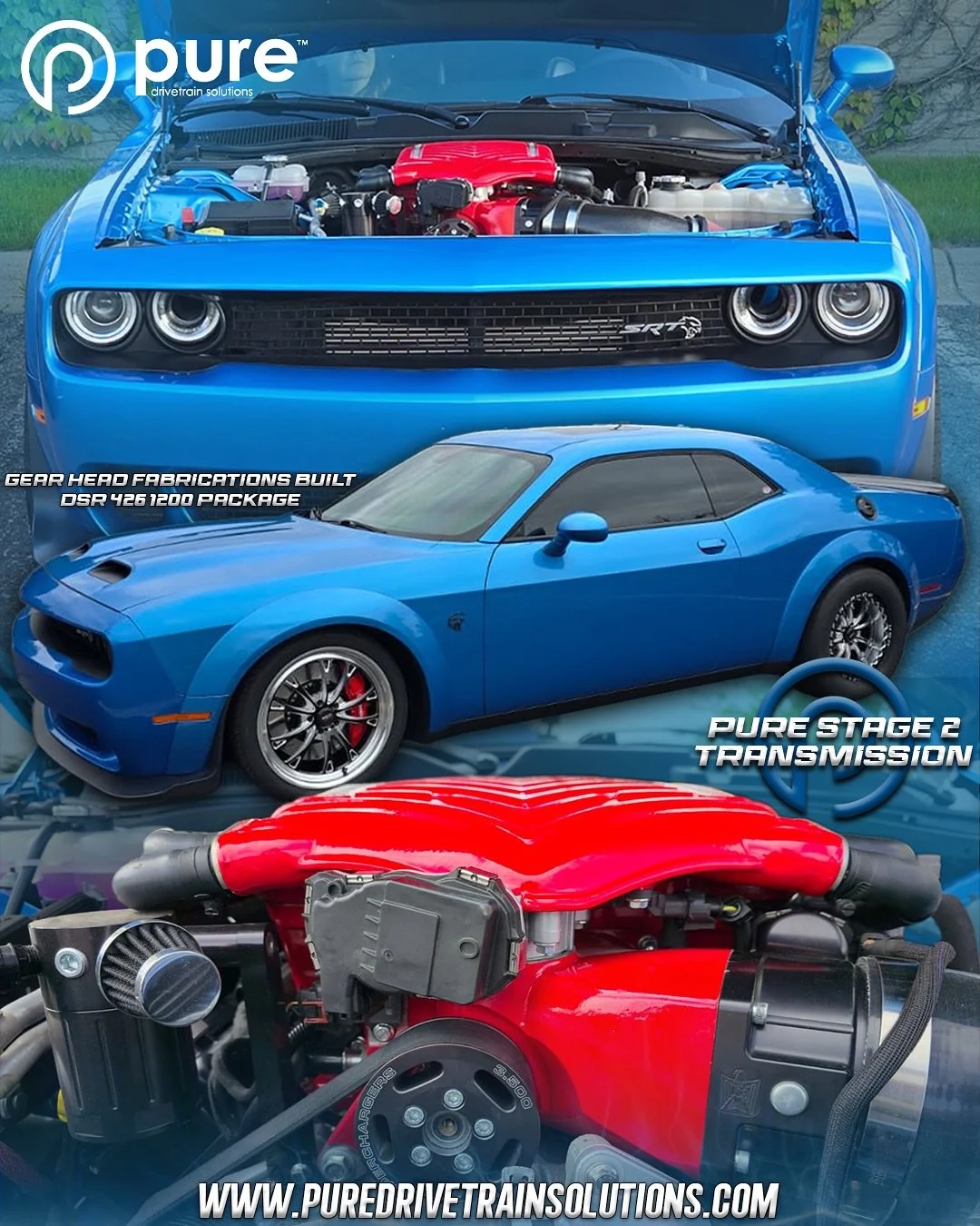 @gearheadfabrications built a monster 93 octane red eye with a @dsr.parts 1200 / 426 and a 3.0 @whipplesuperchargers Laying the power down of course with our Stage 2 Transmission and billet stator race converter 💪

🌐VISIT OUR WEBSITE🌐
www.PureDriv