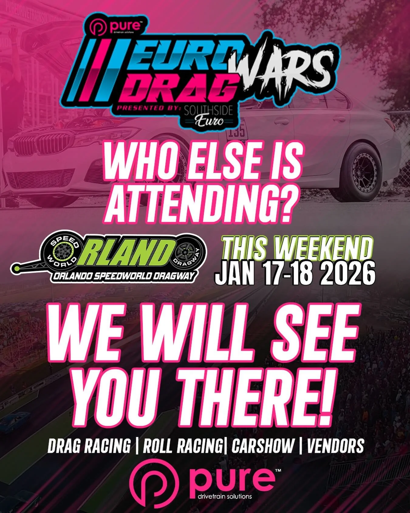 Who&rsquo;s all going to @eurodragwars who will we see? 

#puredrivetrainsolutions #eurodragwars