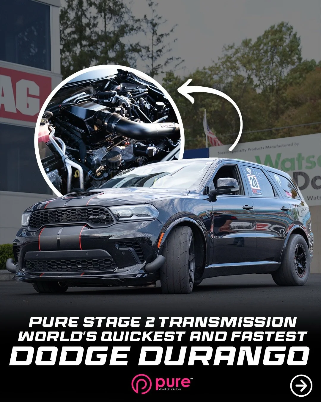 WORLD RECORD Durango Hellcat @caputosperformance 
He has our Stage 2 Transmission, Billet Stator Race Converter, and upgraded transfer case. 
Built by @ripatuned 

Instagram DM 📲 @puredrivetrainsolutions
Website 💻 www.puredrivetrainsolutions.com
Em