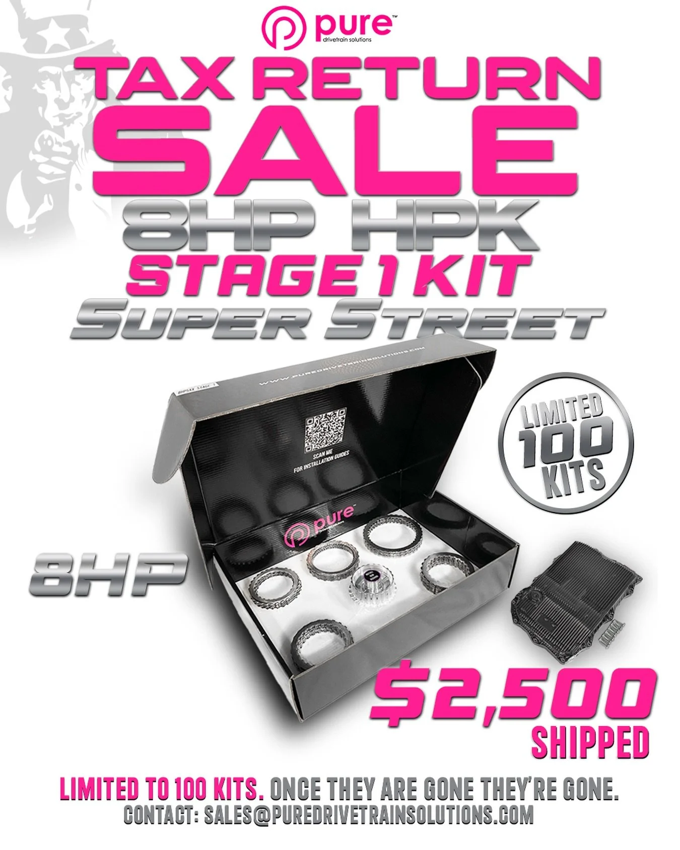 Pure Drivetrain Solutions Tax Return Sale! 

Limited to 100 kits - first come first serve! 

Contact us direct to take advantage of this opportunity 

Instagram DM 📲 @puredrivetrainsolutions
Website 💻 www.puredrivetrainsolutions.com
Email 📩 Sales@