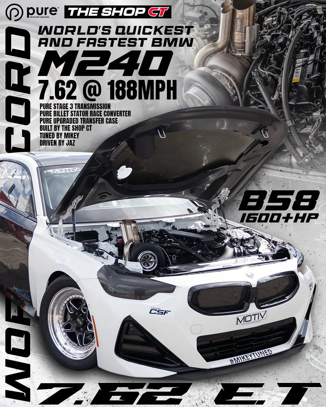 *WORLD RECORD BMW* @theshopct BMW M240 does it again! Stage 3 Transmission, Race Converter and Upgraded Transfer Case.
🌐VISIT OUR WEBSITE🌐
www.PureDriveTrainSolutions.com

#puredrivetrainsolutions #PDS #madeintheusa🇺🇸 #transmission #bmwm
