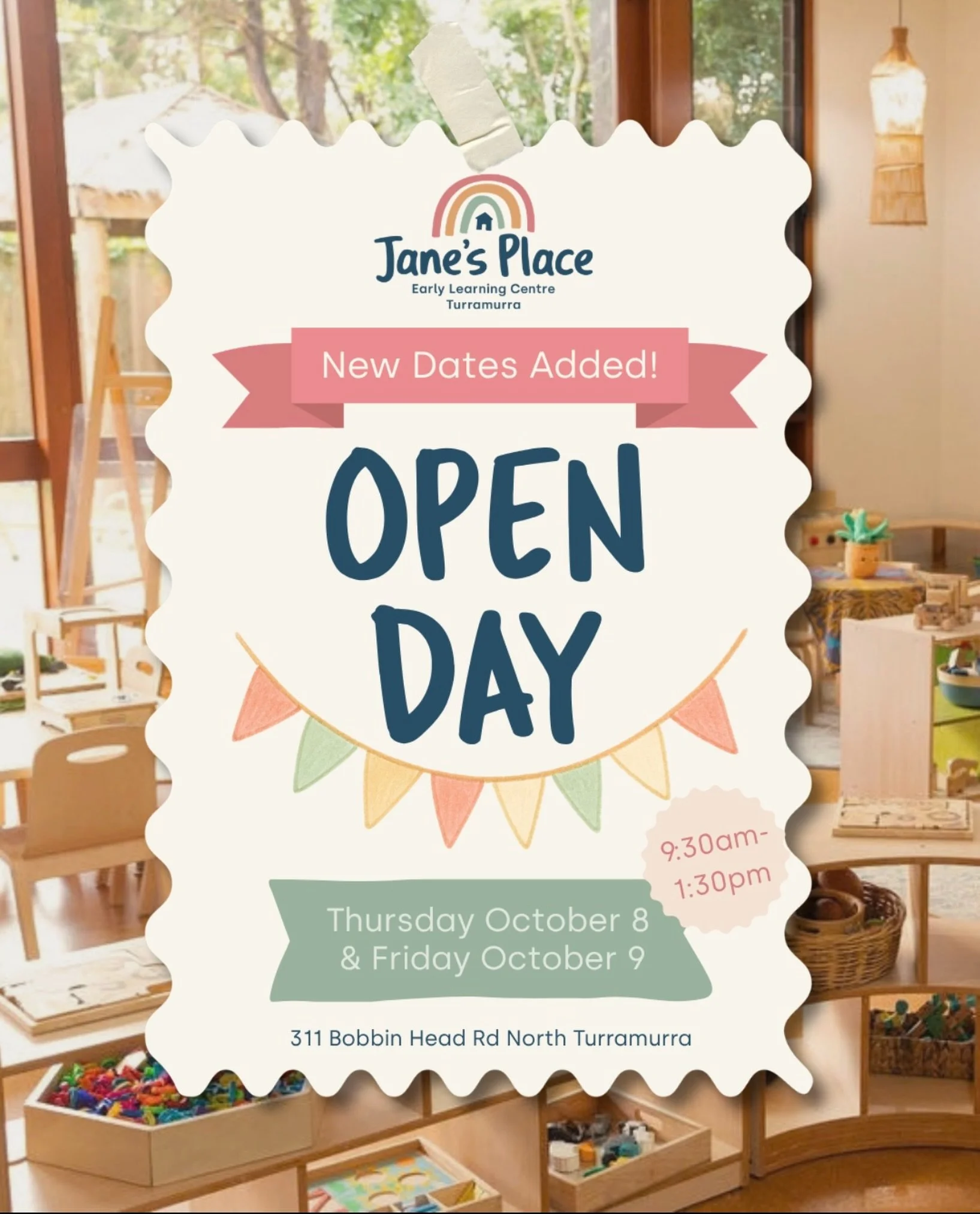 Missed us the first time? Good news. We&rsquo;re doing it all again!🌈

Join us for two new open days on Thursday 8th and Friday 9th of October, from 9:30am to 1:30pm.

We&rsquo;re officially open now so pop in, meet the educators, peek into the play